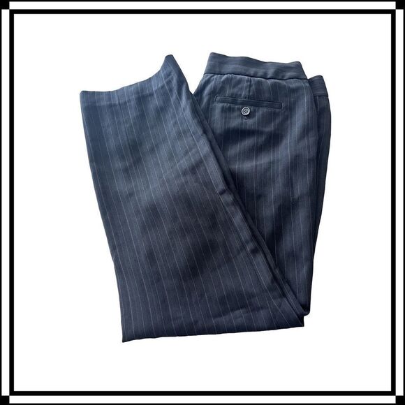 EUC!! Liz Claiborne Black, Straight Leg Pinstripe Dress Pants, Size 12 - Picture 1 of 5